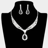 Rhinestone Pave Teardrop Collar Necklace - Madeline Love - Flyclothing LLC
