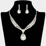 Rhinestone Pave Teardrop Collar Necklace - Madeline Love - Flyclothing LLC