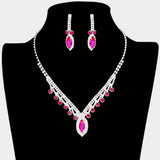 Round Marquise Stone Accented Rhinestone Necklace - Madeline Love - Flyclothing LLC