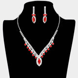 Round Marquise Stone Accented Rhinestone Necklace - Madeline Love - Flyclothing LLC