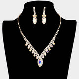 Round Marquise Stone Accented Rhinestone Necklace - Madeline Love - Flyclothing LLC