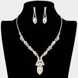 Marquise Stone Accented Rhinestone Necklace - Madeline Love - Flyclothing LLC