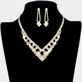 Round Stone Pointed Rhinestone Necklace - Madeline Love - Flyclothing LLC