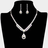 Crystal Rhinestone Teardrop Pave Necklace - Madeline Love - Flyclothing LLC
