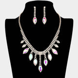 Marquise Stone Accented Rhinestone Necklace - Madeline Love - Flyclothing LLC