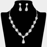 Teardrop Rhinestone Accented Necklace - Madeline Love - Flyclothing LLC