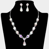Teardrop Rhinestone Accented Necklace - Madeline Love - Flyclothing LLC
