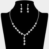 Floral Vine Lariat Rhinestone Paved Necklace - Madeline Love - Flyclothing LLC