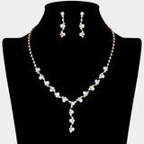 Floral Vine Lariat Rhinestone Paved Necklace - Madeline Love - Flyclothing LLC