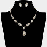 Marquise Stone Accent Rhinestone Paved Necklace - Madeline Love - Flyclothing LLC