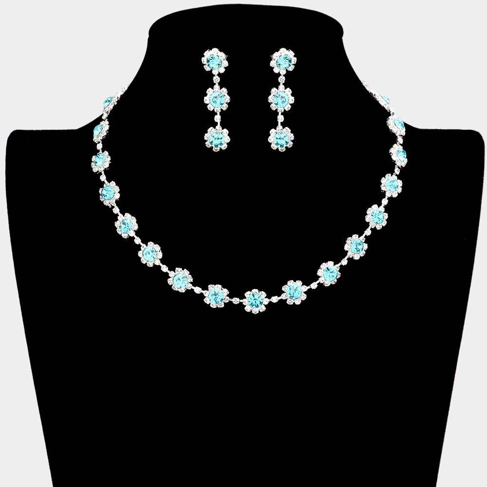 Floral Crystal Rhinestone Collar Necklace - Madeline Love - Flyclothing LLC