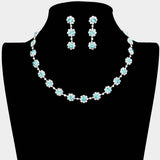 Floral Crystal Rhinestone Collar Necklace - Madeline Love - Flyclothing LLC