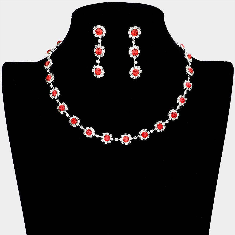 Floral Crystal Rhinestone Collar Necklace - Madeline Love - Flyclothing LLC