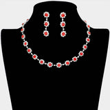 Floral Crystal Rhinestone Collar Necklace - Madeline Love - Flyclothing LLC