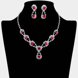 Round Crystal Vine Rhinestone Bib Drop Necklace - Madeline Love - Flyclothing LLC