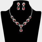 Round Crystal Vine Rhinestone Bib Drop Necklace - Madeline Love - Flyclothing LLC