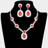 Teardrop Accented Rhinestone Necklace - Madeline Love - Flyclothing LLC