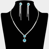 Round CZ Stone Cluster Pointed Rhinestone Paved Necklace - Madeline Love - Flyclothing LLC