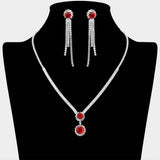 Round CZ Stone Cluster Pointed Rhinestone Paved Necklace - Madeline Love - Flyclothing LLC