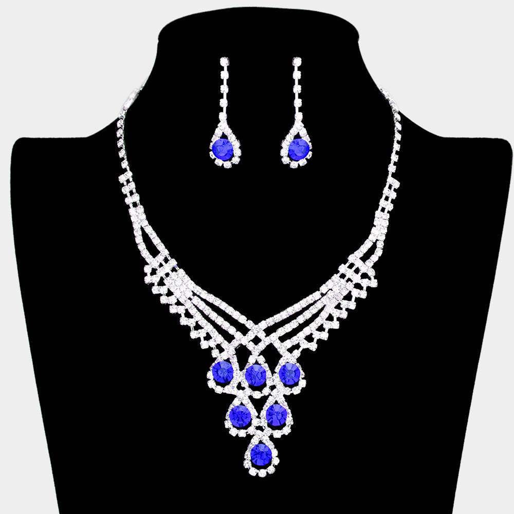 Crystal Rhinestone Teardrop Glass Necklace - Madeline Love - Flyclothing LLC