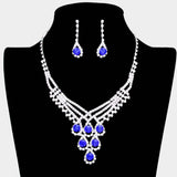 Crystal Rhinestone Teardrop Glass Necklace - Madeline Love - Flyclothing LLC