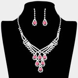 Crystal Rhinestone Teardrop Glass Necklace - Madeline Love - Flyclothing LLC