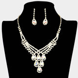 Crystal Rhinestone Teardrop Glass Necklace - Madeline Love - Flyclothing LLC