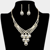 Crystal Rhinestone Teardrop Glass Necklace - Madeline Love - Flyclothing LLC