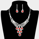 Crystal Rhinestone Teardrop Glass Necklace - Madeline Love - Flyclothing LLC