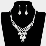 Crystal Rhinestone Teardrop Glass Necklace - Madeline Love - Flyclothing LLC