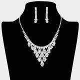 Teardrop Cluster Rhinestone Necklace - Madeline Love - Flyclothing LLC