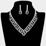 Round Teardrop Stone V Shaped Rhinestone Necklace - Madeline Love - Flyclothing LLC