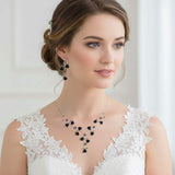 Rhinestone Embellished Rose Flower Cluster Vine Necklace - Madeline Love - Flyclothing LLC