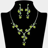 Rhinestone Embellished Rose Flower Cluster Vine Necklace - Madeline Love - Flyclothing LLC