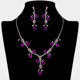 Rhinestone Embellished Rose Flower Cluster Vine Necklace - Madeline Love - Flyclothing LLC
