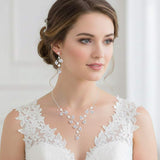 Rhinestone Embellished Rose Flower Cluster Vine Necklace - Madeline Love - Flyclothing LLC