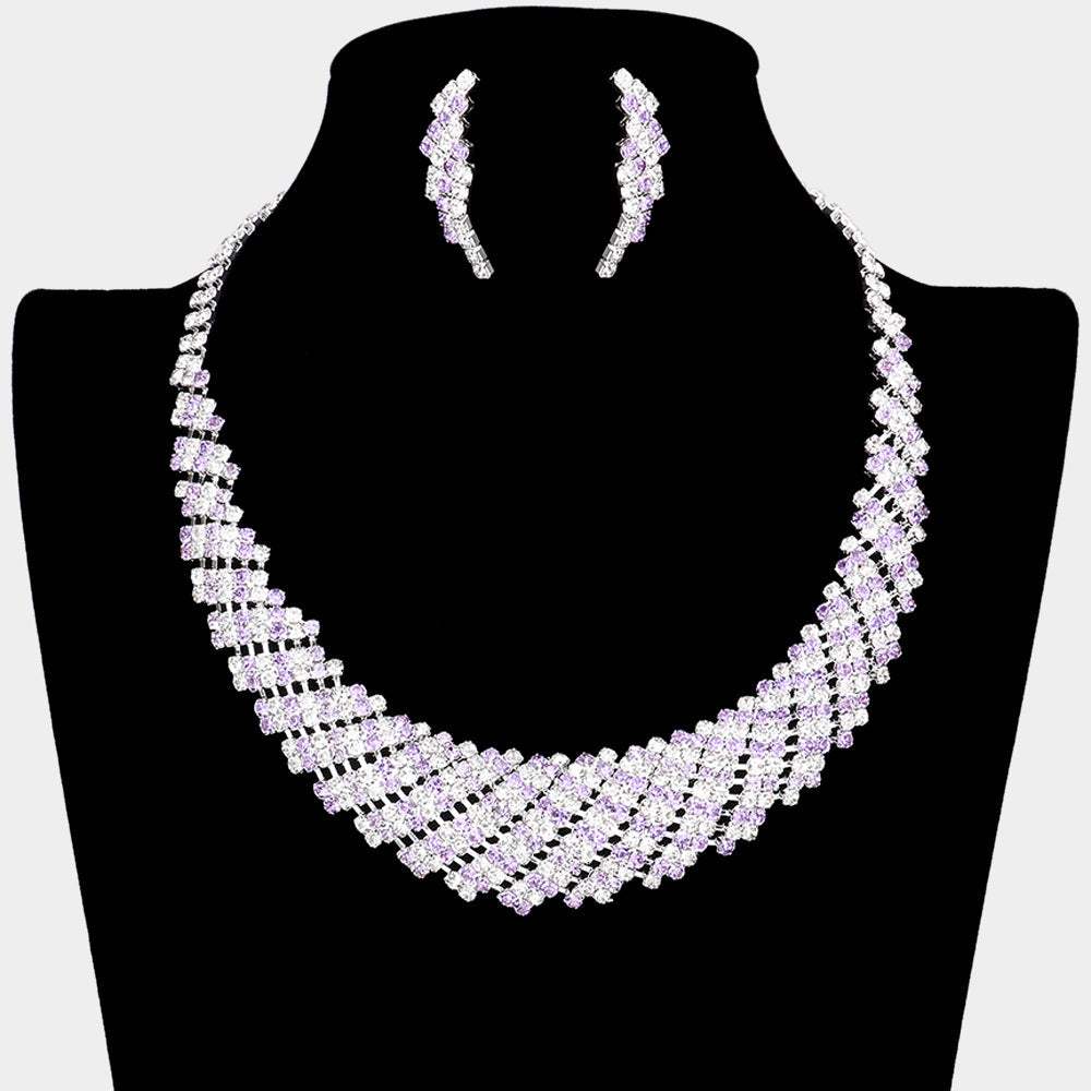 Crystal Rhinestone Round Collar Necklace - Madeline Love - Flyclothing LLC