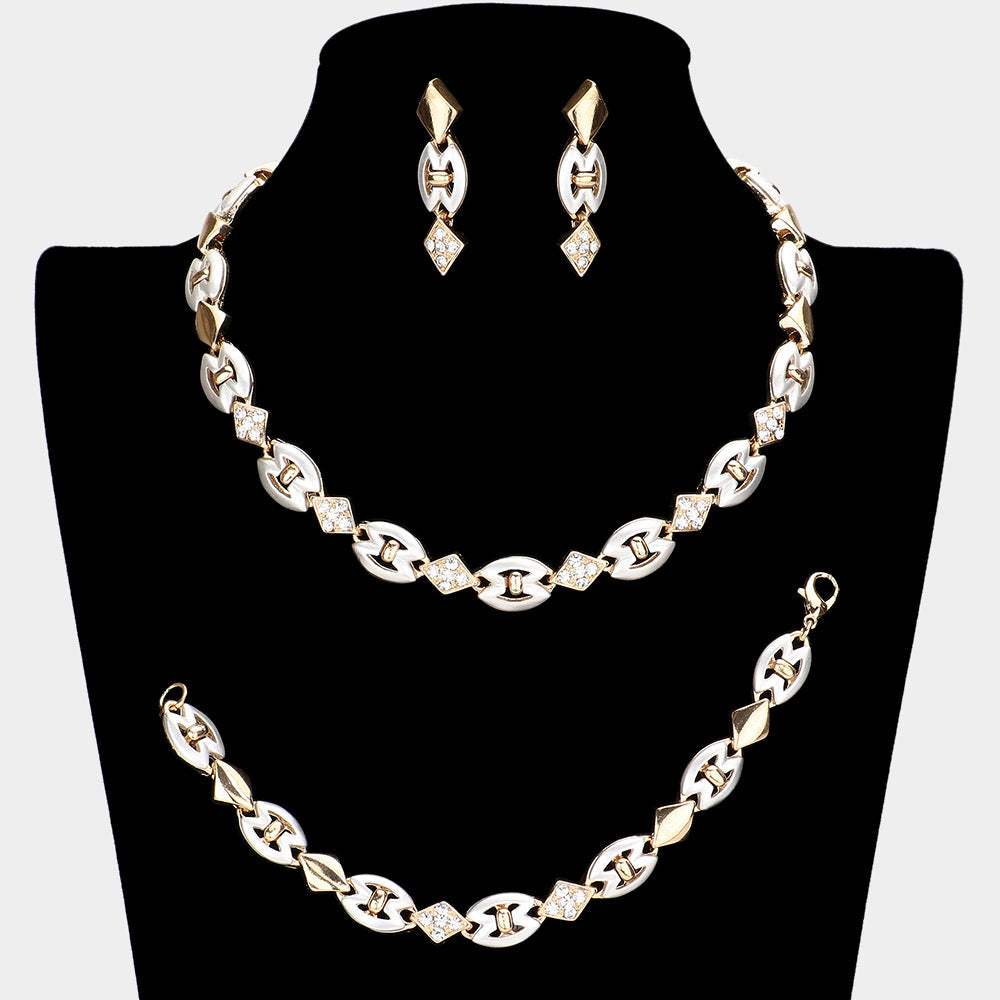 Rhinestone Necklace Jewelry Set - Madeline Love - Flyclothing LLC