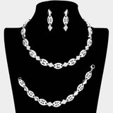 Rhinestone Necklace Jewelry Set - Madeline Love - Flyclothing LLC