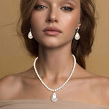 Teardrop Pendant Pearl Strand Necklace - Madeline Love - Flyclothing LLC