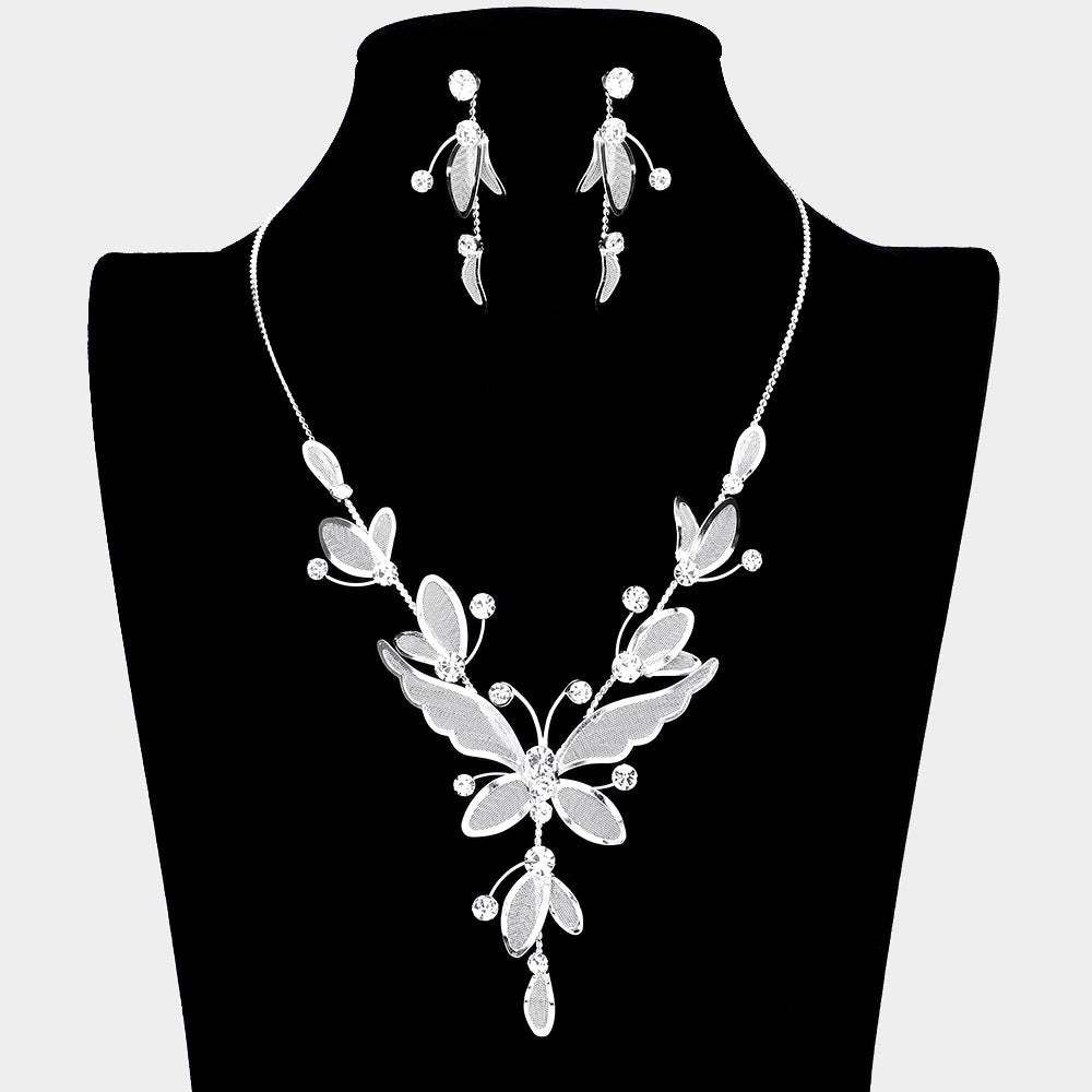 Butterfly Crystal Rhinestone Necklace - Madeline Love - Flyclothing LLC