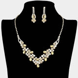 Teardrop Accented Rhinestone Necklace - Madeline Love - Flyclothing LLC