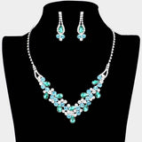 Teardrop Accented Rhinestone Necklace - Madeline Love - Flyclothing LLC