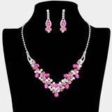 Teardrop Accented Rhinestone Necklace - Madeline Love - Flyclothing LLC