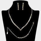 Crystal Rhinestone Necklace Jewelry Set - Madeline Love - Flyclothing LLC