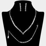 Crystal Rhinestone Necklace Jewelry Set - Madeline Love - Flyclothing LLC