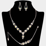 Rhinestone Bubble Necklace Jewelry Set - Madeline Love - Flyclothing LLC