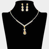 Teardrop Stone Accented Evening Necklace - Madeline Love - Flyclothing LLC