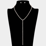 Rhinestone Y Necklace - Madeline Love - Flyclothing LLC