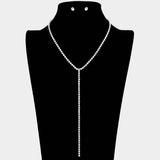 Rhinestone Y Necklace - Madeline Love - Flyclothing LLC